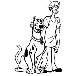 Disegno Scooby-Doo e Shaggy in piedi insieme da colorare Disegno Scooby-Doo e Shaggy in piedi insieme da colorare