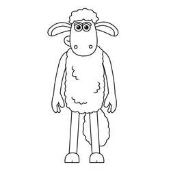 Disegno Shaun, Vita da Pecora in piedi e sorridente da colorare