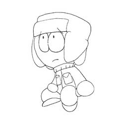 Disegno Kyle Broflovski seduto con il suo cappello invernale da colorare Disegno Kyle Broflovski seduto con il suo cappello invernale da colorare