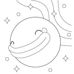 Disegno Pom Pom sorridente in un cielo stellato da colorare