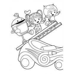 Disegno Team Umizoomi sulla scala del camion da colorare Disegno Team Umizoomi sulla scala del camion da colorare