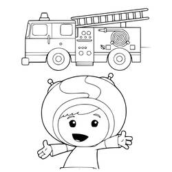 Disegno Geo di Team Umizoomi con un camion dei pompieri da colorare Disegno Geo di Team Umizoomi con un camion dei pompieri da colorare