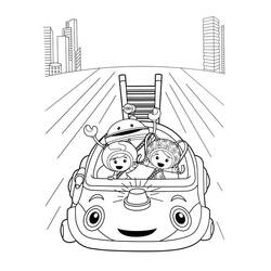 Disegno Team Umizoomi in auto nella città da colorare Disegno Team Umizoomi in auto nella città da colorare