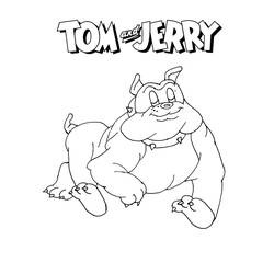 Disegno Tom e Jerry il bulldog Spike sdraiato da colorare