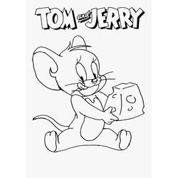 Disegno Jerry con un grosso pezzo di formaggio da colorare
