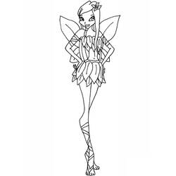 Disegno Roxy Winx in posa da fata da colorare