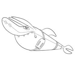 Disegno Sharko che nuota con la bocca aperta da colorare Disegno Sharko che nuota con la bocca aperta da colorare