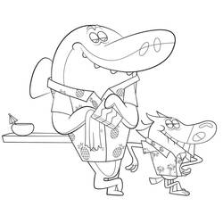 Disegno Sharko e Zig che bevono succo di cocco da colorare Disegno Sharko e Zig che bevono succo di cocco da colorare