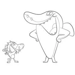 Disegno Zig e Sharko fianco a fianco da colorare Disegno Zig e Sharko fianco a fianco da colorare
