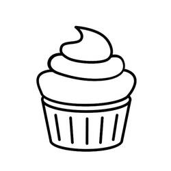 Disegno Cupcake con glassa a spirale da colorare