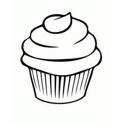 Disegno Cupcake con pirottino a righe e ciuffo di crema da colorare
