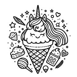 Gelato Unicorno - Disegni da colorare gratuiti