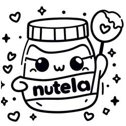 Nutella Kawaii - Disegni da colorare gratuiti