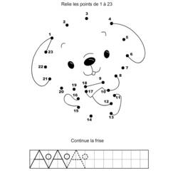 Disegno Volto di cucciolo punto per punto da colorare