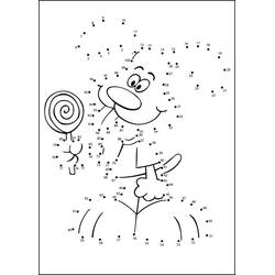 Disegno Personaggio allegro che balla vicino a un lecca-lecca da colorare