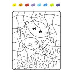 Disegno Pesce palla che nuota sott'acqua da colorare Disegno Pesce palla che nuota sott'acqua da colorare