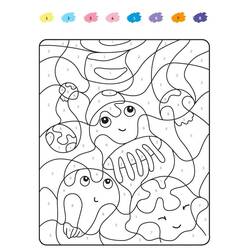 Disegno Meduse sorridenti da colorare con i numeri da colorare Disegno Meduse sorridenti da colorare con i numeri da colorare