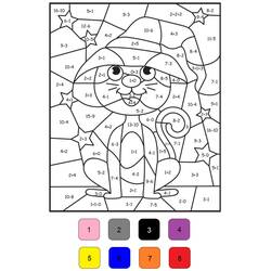Disegno Gatto strega con cappello a punta da colorare