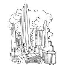 Disegno Grattacieli ed edifici di una grande città da colorare Disegno Grattacieli ed edifici di una grande città da colorare