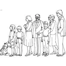 Disegno Grande famiglia riunita da colorare