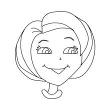 Disegno Mamma sorridente con capelli ondulati da colorare