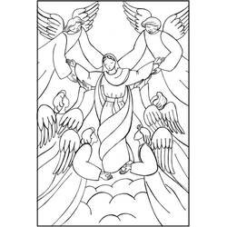Disegno Vergine Maria circondata da angeli da colorare