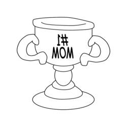 Disegno Trofeo per la migliore mamma da colorare