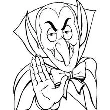 Disegno Vampiro con farfallino che alza la mano da colorare