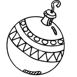 Disegno Pallina di Natale con motivi da colorare