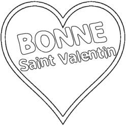 Disegno Cuore con messaggio di San Valentino da colorare