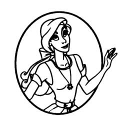 Disegno Anastasia in una cornice ovale da colorare