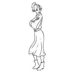 Disegno Anastasia in piedi con le braccia incrociate da colorare
