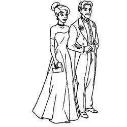 Disegno Anastasia e Dimitri vestiti per il ballo da colorare
