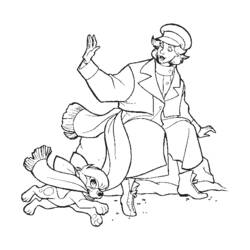 Disegno Anastasia seduta su una roccia con il cane Pooka da colorare