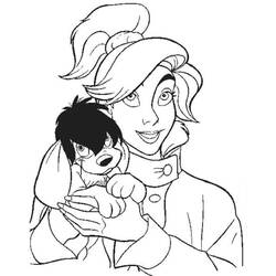 Disegno Anastasia con in braccio un cucciolo da colorare