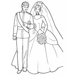Disegno Matrimonio di una coppia principesca da colorare