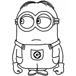 Disegno Minion con due occhi e gli occhialini da colorare Disegno Minion con due occhi e gli occhialini da colorare