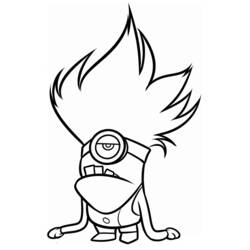 Disegno Minion malvagio con capelli a forma di fiamma da colorare Disegno Minion malvagio con capelli a forma di fiamma da colorare
