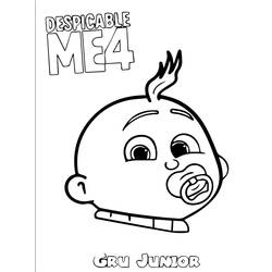 Disegno Gru Jr viso da bebè con ciuccio da colorare Disegno Gru Jr viso da bebè con ciuccio da colorare