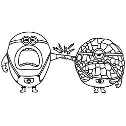 Disegno Mega Minion Dave e Jerry mentre si scontrano i pugni da colorare Disegno Mega Minion Dave e Jerry mentre si scontrano i pugni da colorare