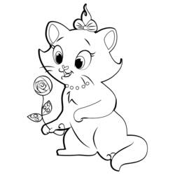 Disegno Marie con una rosa da colorare