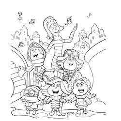 Disegno Cindy Lou canta con i suoi amici da colorare Disegno Cindy Lou canta con i suoi amici da colorare