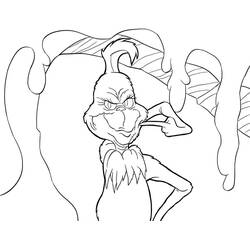 Disegno Grinch con sorriso malizioso e mano sul fianco da colorare Disegno Grinch con sorriso malizioso e mano sul fianco da colorare