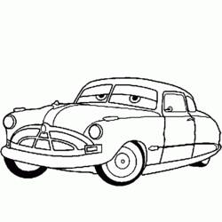 Disegno Doc Hudson fermo sulla strada da colorare Disegno Doc Hudson fermo sulla strada da colorare