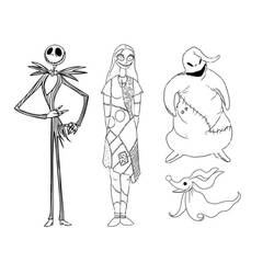 Disegno Jack Skellington e i suoi amici del film da colorare