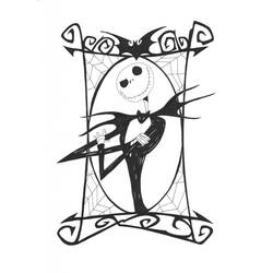 Disegno Jack Skellington in una cornice ornata da colorare