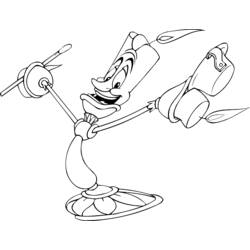 Disegno Lumiere il candelabro sorridente da colorare