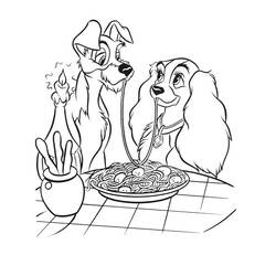 Lady e the Tramp - Disegni da colorare gratuiti