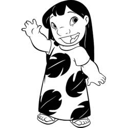 Disegno Lilo che saluta con un grande sorriso da colorare