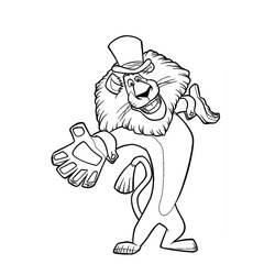 Disegno Alex il Leone con cappello a cilindro e guanti da colorare Disegno Alex il Leone con cappello a cilindro e guanti da colorare
